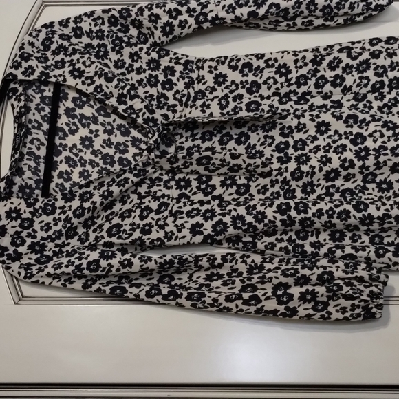 Nasty Gal Collection Floral Long Maxi Dress Long Sleeve Size 0 Navy/Cream - Picture 5 of 10